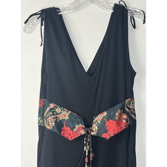 Vintage Ruby Max Empire Midi Dress Large Black Mesh Tulip Hem Whimsigoth 90s Y2K - Picture 4 of 13